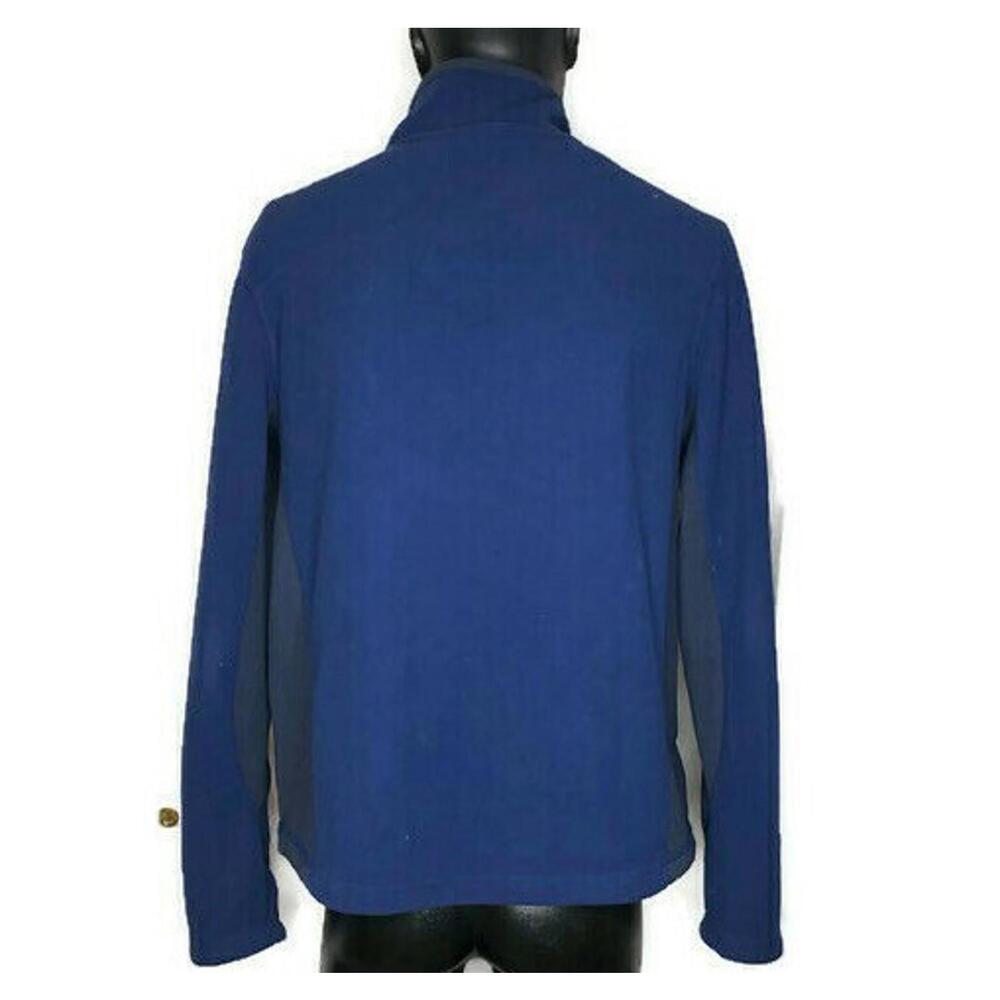 LL Bean Mens Polartec Fleece Full Zip Jacket Blue Grey Size Large EUC - Picture 3 of 6